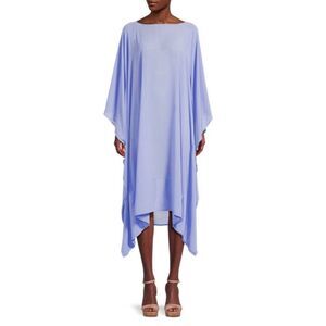 RENEE C. Semi Sheer Asymmetric Midi‎ Caftan Dress in Lavender Size S